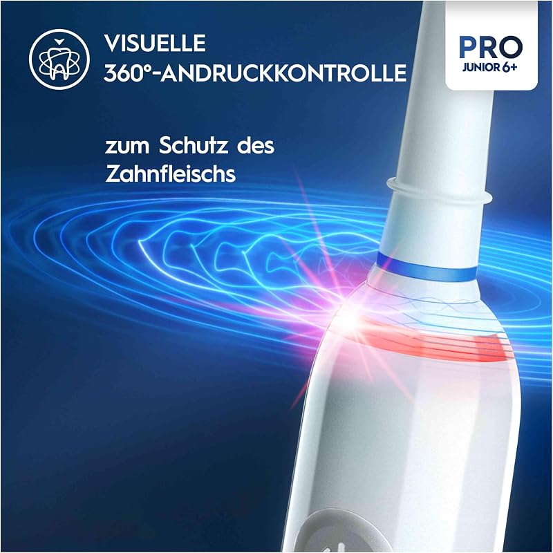 Pro Junior Star Wars Elektrische Zahnbürste/Electric Toothbrush für Kinder ab 6 Jahren, 2 Aufsteckbürsten, 360°-Andruckkontrolle, 2 Putzmodi inkl. Sensitiv für Zahnpflege, weiche Borsten, weiß