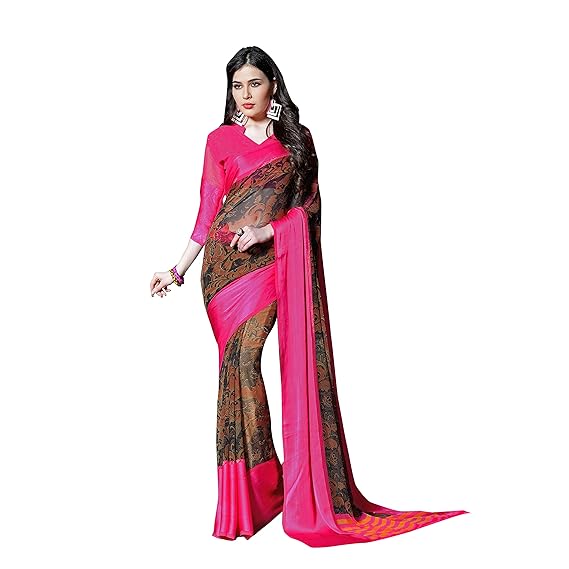 Womens Satin Saree With Blouse (SAARAHR8018SSSR001_Multicolored)