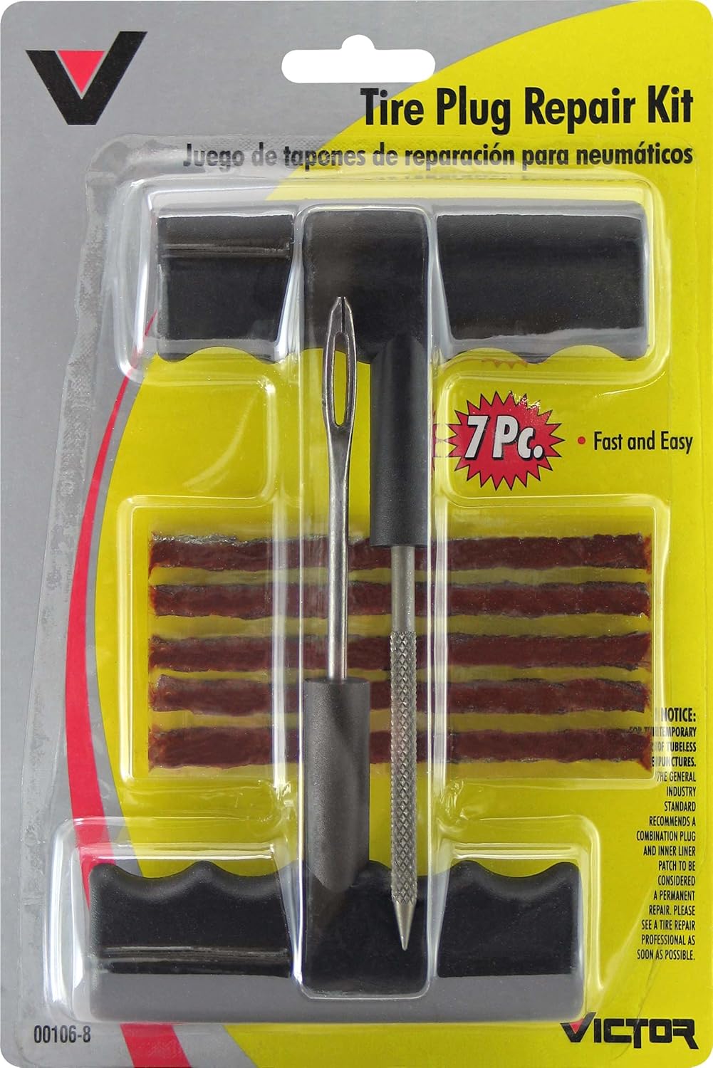 Victor 22-5-00106-8 Heavy Duty Tubeless Tire Repair Kit, Multi, One Size: Automotive