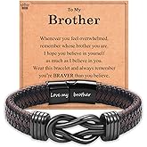 Infinity Knot Bracelet Leather Bracelet Gifts for Son Grandson Nephew Brother Dad Husband Uncle Grandpa Boyfriend, Easter Graduation Christmas Valentines Fathers Day Birthday Gifts for Boys Men Him