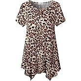 LARACE Short Sleeve Shirts for Womens Plus Size Tops Casual Summer Clothes Asymmetrical Tunic Blouses