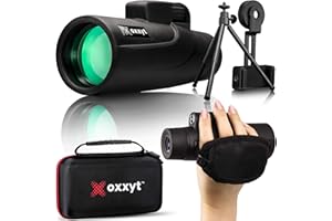 Oxxyt Monocular Telescope 12X50 with EVA Case, BAK4 Prism, FMC Lens, Perfect for Outdoor Bird Watching, Monocular Telescope for Smartphone with Phone Holder, Tripod, Monoculars for Adults High Powered