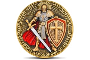VITOLEO Armor of God Challenge Coin - Inspirational Faith Token with Ephesians 6:11 Design