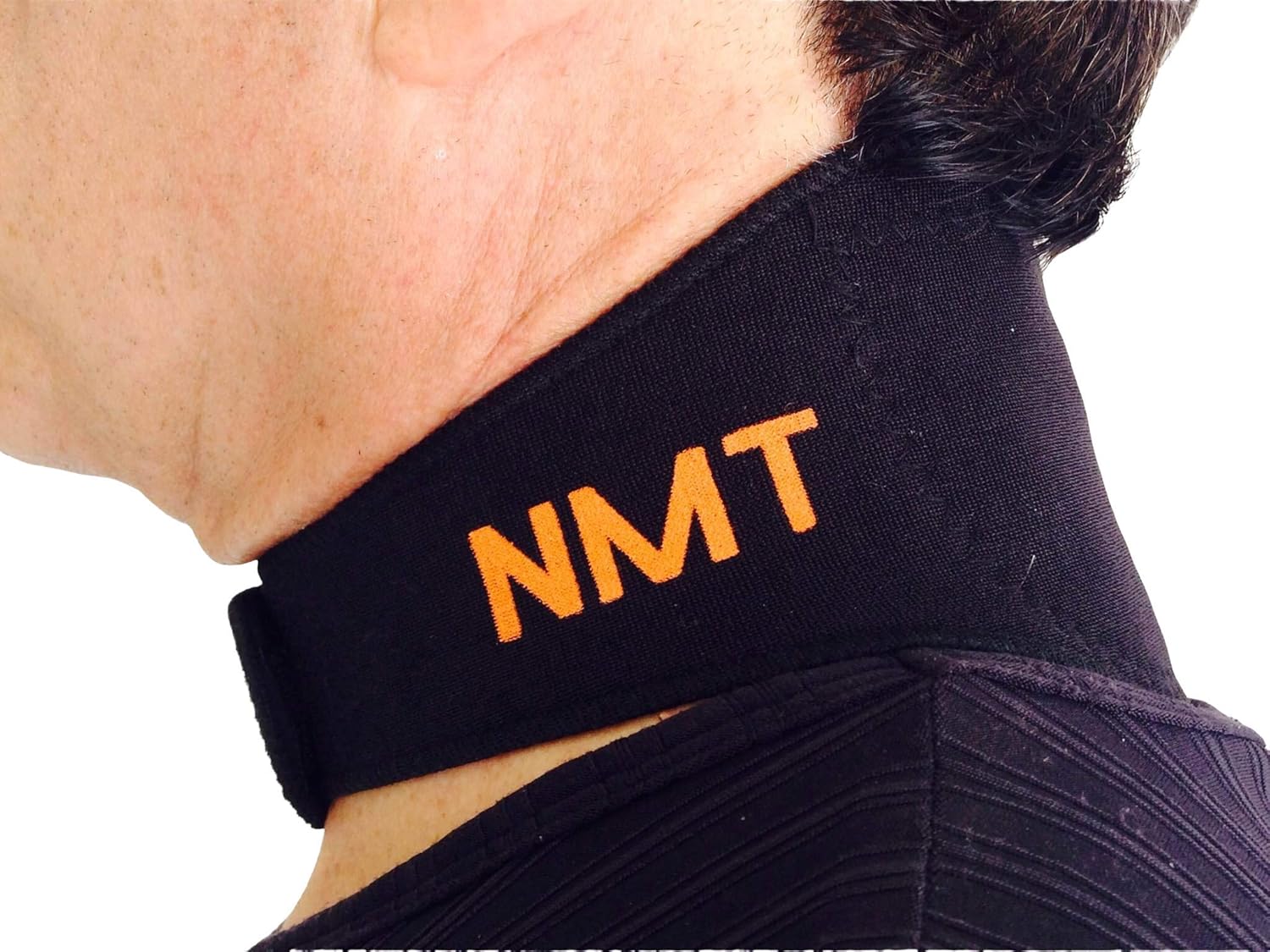Neck Wrap by NMT ~ Pain Relief for Women and Men, Sleep Apnea, Arthritis, Migraine, Headache, Health, Swelling, Stiff ~ Portable Black Brace ~ New Flexible Cervical Support Collar ~ Physical Therapy: Health & Personal Care