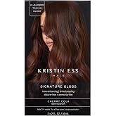 Kristin Ess Hair Gloss in Cherry Cola Warm Red Brown - 4 Wk Semi Permanent Hair Dye Glaze - Color Depositing Conditioner &amp; Brassy Toner for Vibrant Color, Shine + Gloss, Vegan, Silicone &amp; Ammonia Free