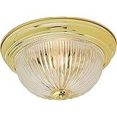 Nuvo 60/6015 Two Light Flush Mount, Brass-Polished/Cast