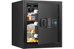 2.0 Cuft Large Fireproof Safe Box for Home, Digital Security Home Safe Fireproof Waterproof with Programmable Keypad, Spare K