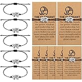 Tondiamo 10 Set Friendship Elephant Bracelet Gifts for Women Sisterhood Elephant Wish Bracelet Gift with Card for Best Friend Galentine Sister Special Bond Decor