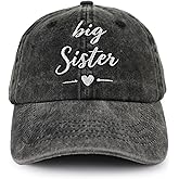 Big Sister Hat for Girls Ages 3-10, Gifts for New Sis, Cute Adjustable Embroidery Cotton Toddler Kids Child Baseball Cap