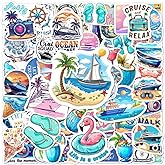 108 PCS Cruise Travel Stickers, Nautical Vacation Sticker Pack, Waterproof Vinyl Ocean Travel Decals for Luggage, Scrapbooking, Water Bottle, Laptop, Journal, Guitar, Cruise Ship
