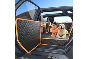 Twesync Dog Car Seat Cover for Back Seat, Hard Bottom Car Seat Cover for Dogs with Door Protectors, Waterproof Back Seat Extender for Dogs, Scratch-Resistant, Suitable for Cars