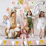 Kriovoa Happy Birthday Banner & Balloons Set for Girls - Green Pink view 3