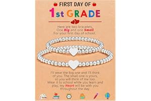 UPROMI First Day of Daycare/Preschool/Kindergarten/1st Grade/2nd Grade Gift, Back to School Bracelet Mommy and Me