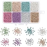 Craftdady 18500pcs 11/0 Metallic Glass Seed Beads 8 Colors Tiny Round Loose Spacer Pony Beads 2.3mm for Jewelry Making Hole: 1mm