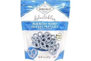 Hayden Valley Foods Blueberry Yogurt Covered Pretzels | 5 oz Resealable Bag | Gourmet Flavored Blue Pretzels