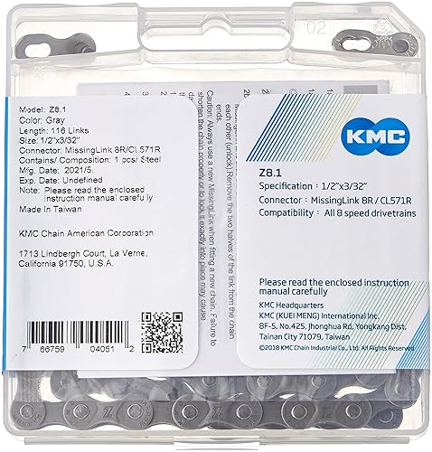 7 Speed Bike Chain KMC Z8.1 Bike Chain - 6/7/8-Speed Compatible