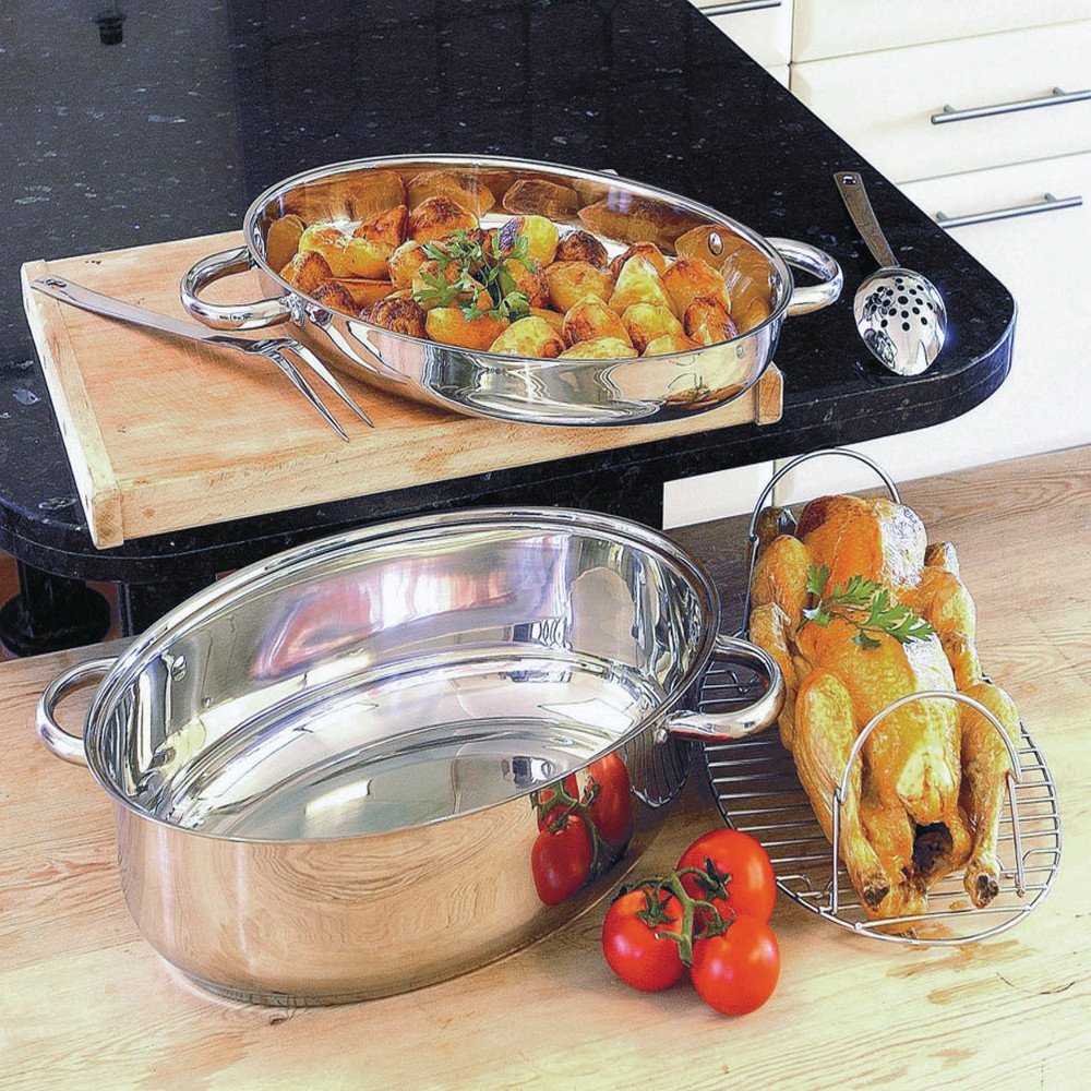 42CM DOUBLE OVAL ROASTER/STEAMER/FISH KETTLE Amazon.co.uk Kitchen & Home