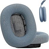 Laselan Upgraded Silicone Ear Cushions for AirPods Max Headphones 2024, Mesh Fabric Covered Ear Pads with Silicone & Memory Foam and Magnet (Blue)