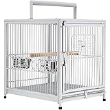 PawHut 22" Heavy Duty Wrought Iron Travel Bird Cage Carrier with Handle Perch and Accessories