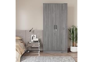 Woodpeckers Furniture And Mattress Harmony Collection Wood Two Door Armoire Wardrobe Cabinet (Grey)