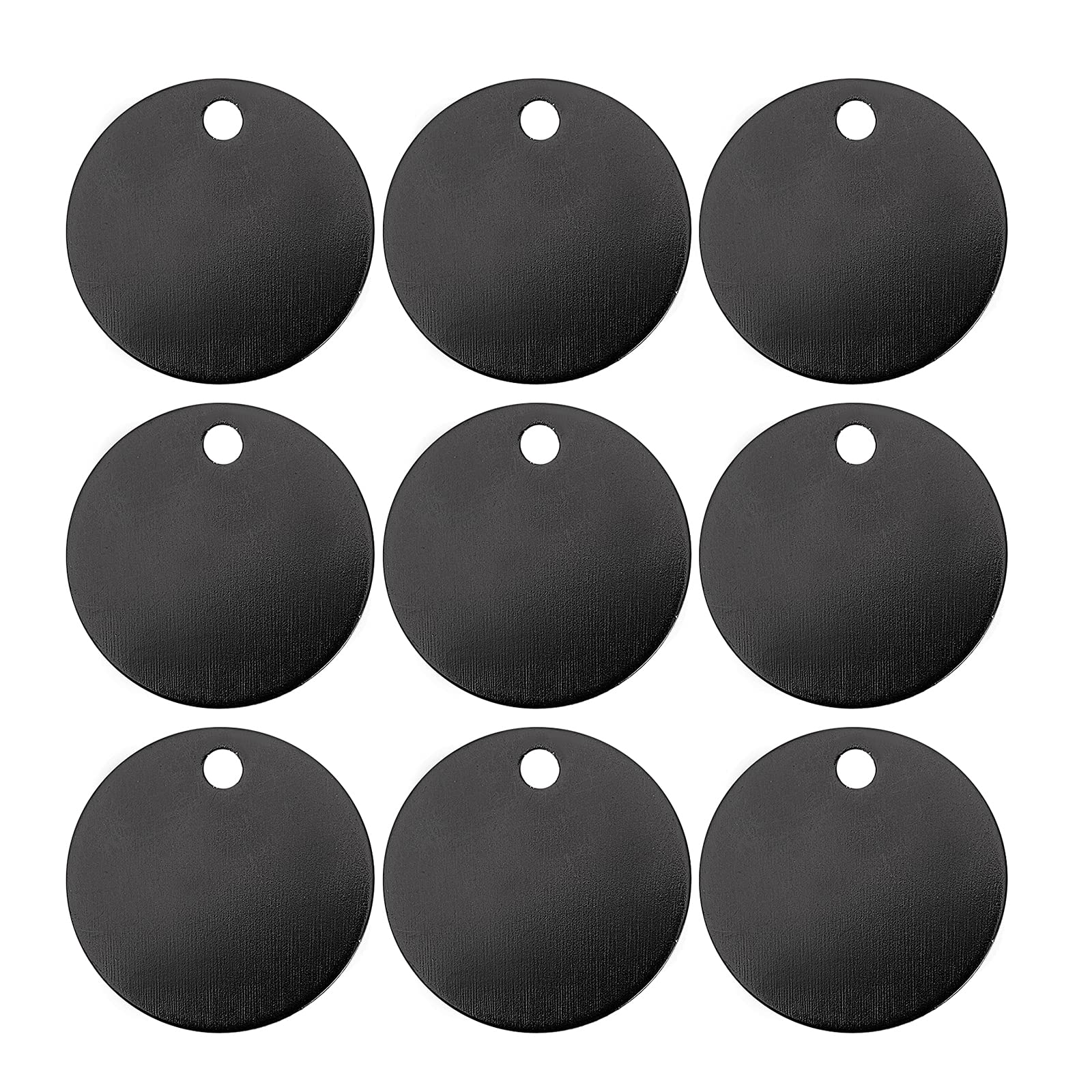 BENECREAT 30pcs Flat Round Pendants Aluminum Blank Pendants(Black) Stamping Blanks Discs 25mm for Necklace Bracelet Jewelry Making, Black
