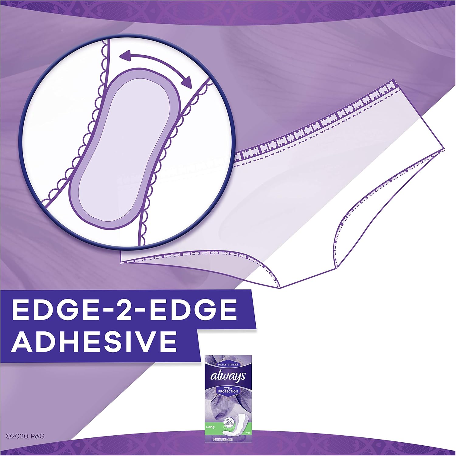 Always Xtra Protection Long Daily Liners Unscented 108 Count: Health & Personal Care