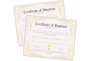DISFUCO Baptism Certificates, Baptism Certificates for Church, Baby Dedication Certificates, Modern Golden Certificates for Baptism Supplies for Baby Boy Girl, Certificates of Recognition dd10
