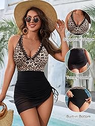 Blooming Jelly Women One Piece Swim Dress Tummy