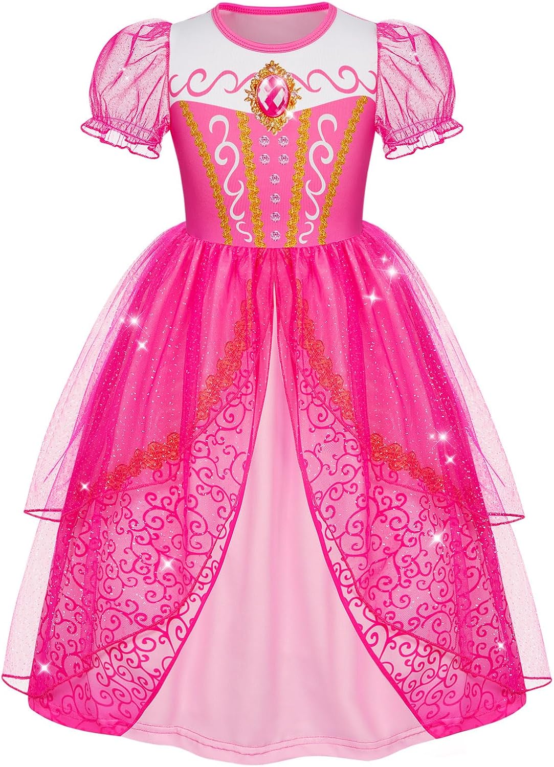 HenzWorld Princess Dress Up for Girls Toddler Princess Costumes Halloween Costume Kids Fancy Birthday Party Outfits 2-8Years