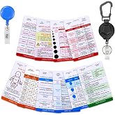 EMT Badge Cards Quick Reference - 10 Double-Sided Cards with 2 Badge Reels | Flashcards Vital Signs, SBAR Handoff, Airway &amp; Trauma Pocket - Accessories Guide for Paramedics, EMS Students, New Providers