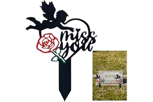 LODOU Grave Decorations for Memorial Cemetery Grave Stake for Cemetery Memorial Sign Grave Markers Memorial Mom Dad Plaques Sympathy Garden for Outdoor Yard Garden (Cordate)