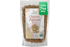 Jiva Organics Organic Ajwain Seeds 7 ounce Bag - Whole Carom Seed, Ajamo, 100% Natural & Non-GMO