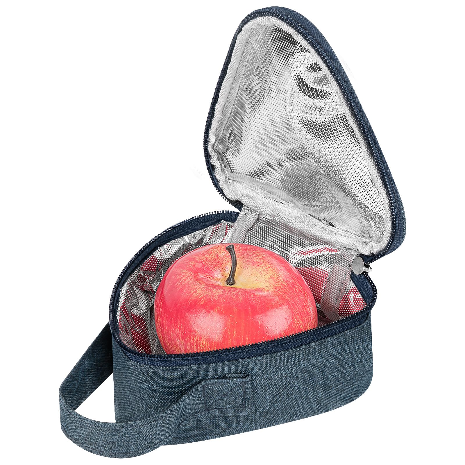 Linkidea Mini Reusable Snack Bags, Leakproof Insulated Snacks Storage Bag for Fruit, Compact Outdoors Lunch Box (Navy Blue)