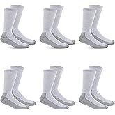Fruit of the Loom Men's Cushioned Moisture Wicking Durable Cotton Workgear Crew Socks (10 Pack), Grey, Large (12-15)