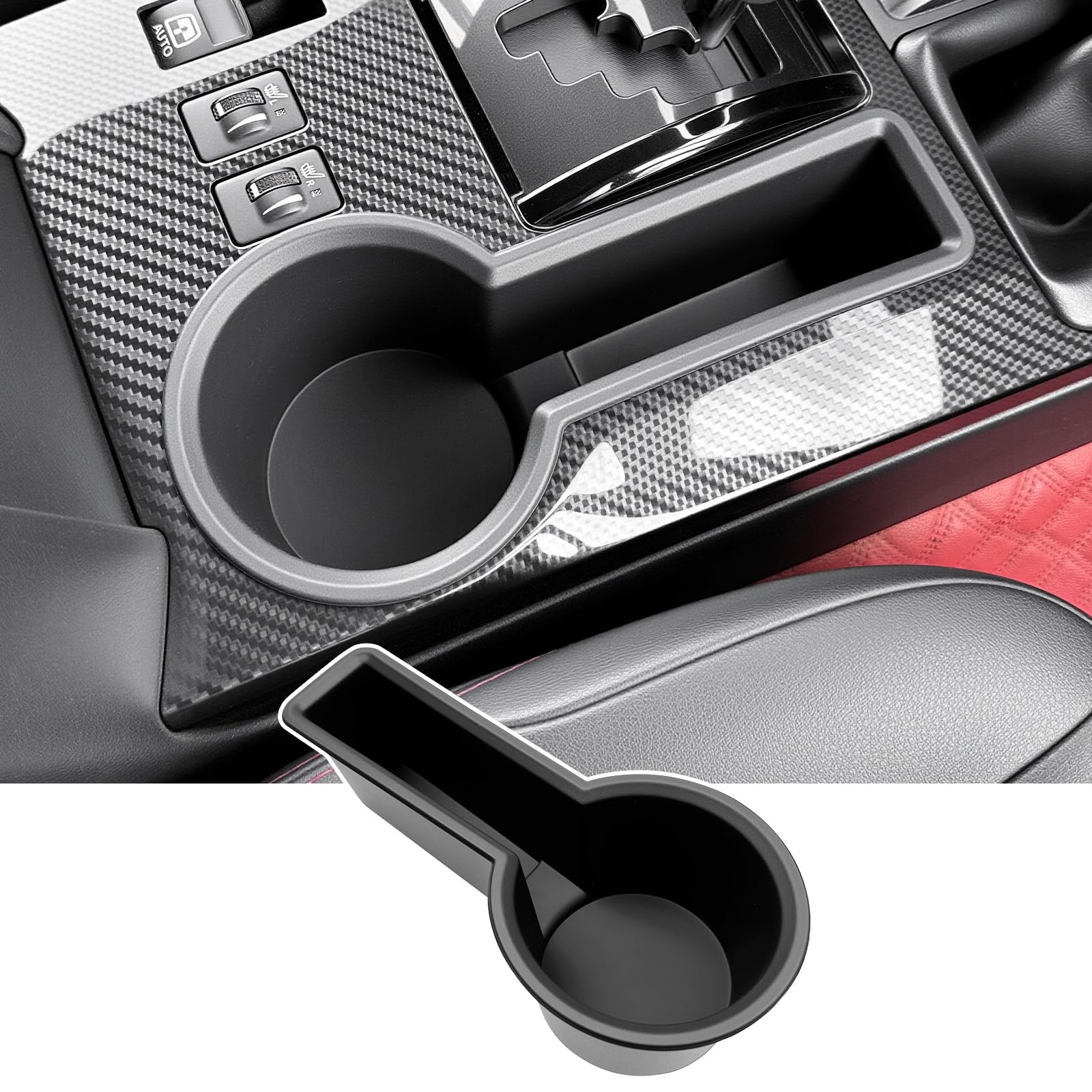 Photo 1 of Qyebbk Upgrade Cup Holder Insert for 2014-2024 Toyota 4Runner Center Console Cupholder Coaster Liner Replaces Mat for 4 Runner Interior Accessories Black(Center Console Rear, 1PCS)