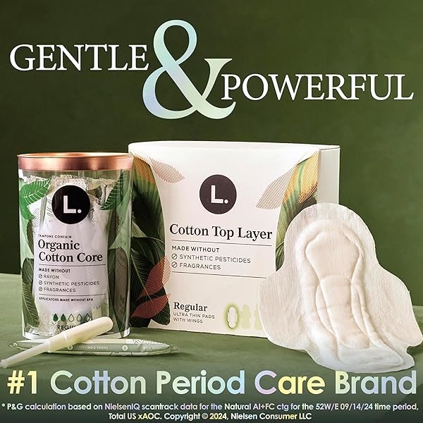 L. ULTRA THIN LINERS FOR WOMEN, REGULAR COVERAGE, ORGANIC COTTON TOP LAYER, UNSCENTED PANTILINERS, 100 COUNT