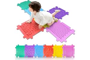 Onyoloy Foam Play Mat for Kids: 6 Pieces Square EVA Foam Interlocking Tile Floor Puzzle Mat, Infant and Toddler Play Mat, Soft Non-Toxic Sensory Floor Tiles for Baby Gym, Nursery, Playroom