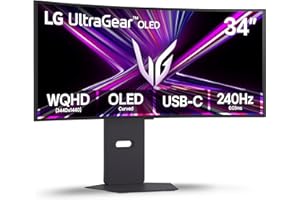 LG Ultragear™ 34GX900A 34" OLED WQHD Curved Gaming Monitor – 240Hz, 0.03ms, USB-C 65W PD, HDMI 2.1, G-SYNC, FreeSync Premium 