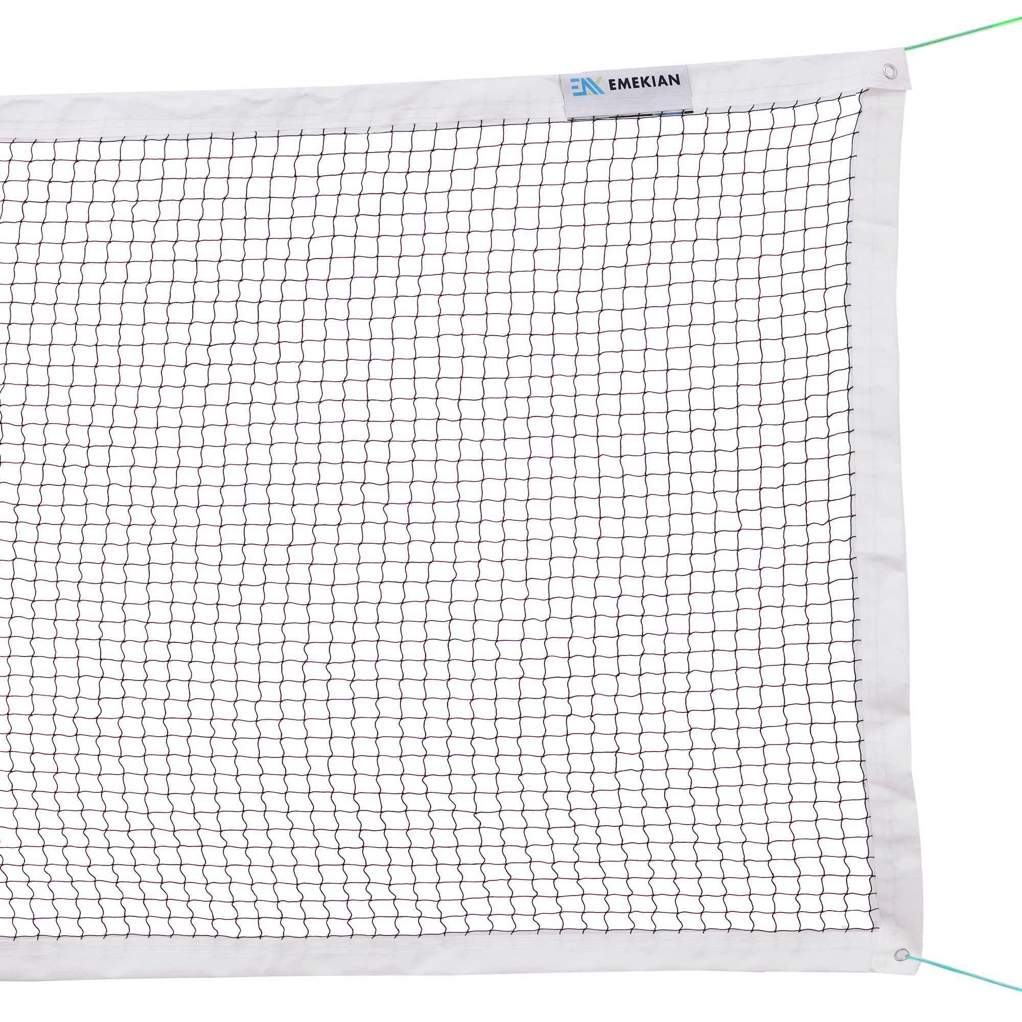 EMEKIAN Portable Badminton Net for Outdoor Indoor Sports, 6.1m X 0.76m Foldable Adjustable Volleyball Tennis Net Training Mesh with Carry Bag and Steel Cable Ropes