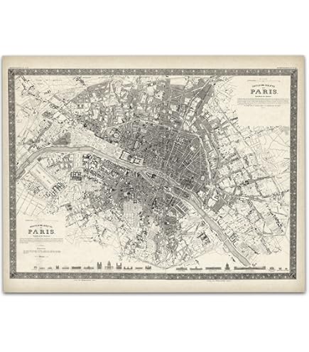 フランスアンティーク　MAP Vintage Antique Early 1626 Decorative Map of France; Cotton