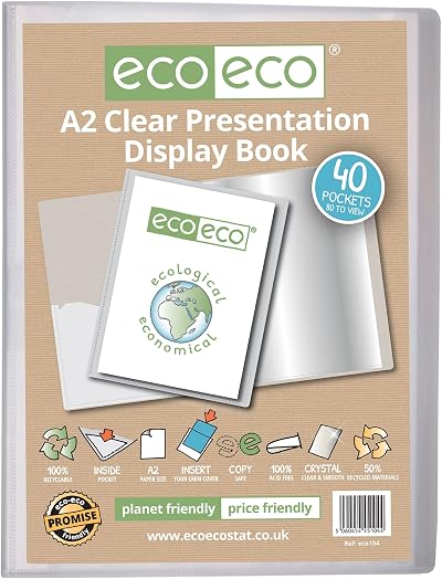 eco-eco A2 40 Page Clear Presentation Display Book 50% Recycled eco104
