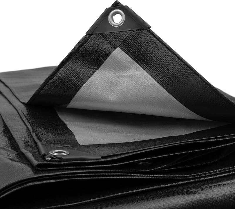 Cost Wise 2m x 3m Waterproof Tarpaulin 240gsm Black Silver Reverse