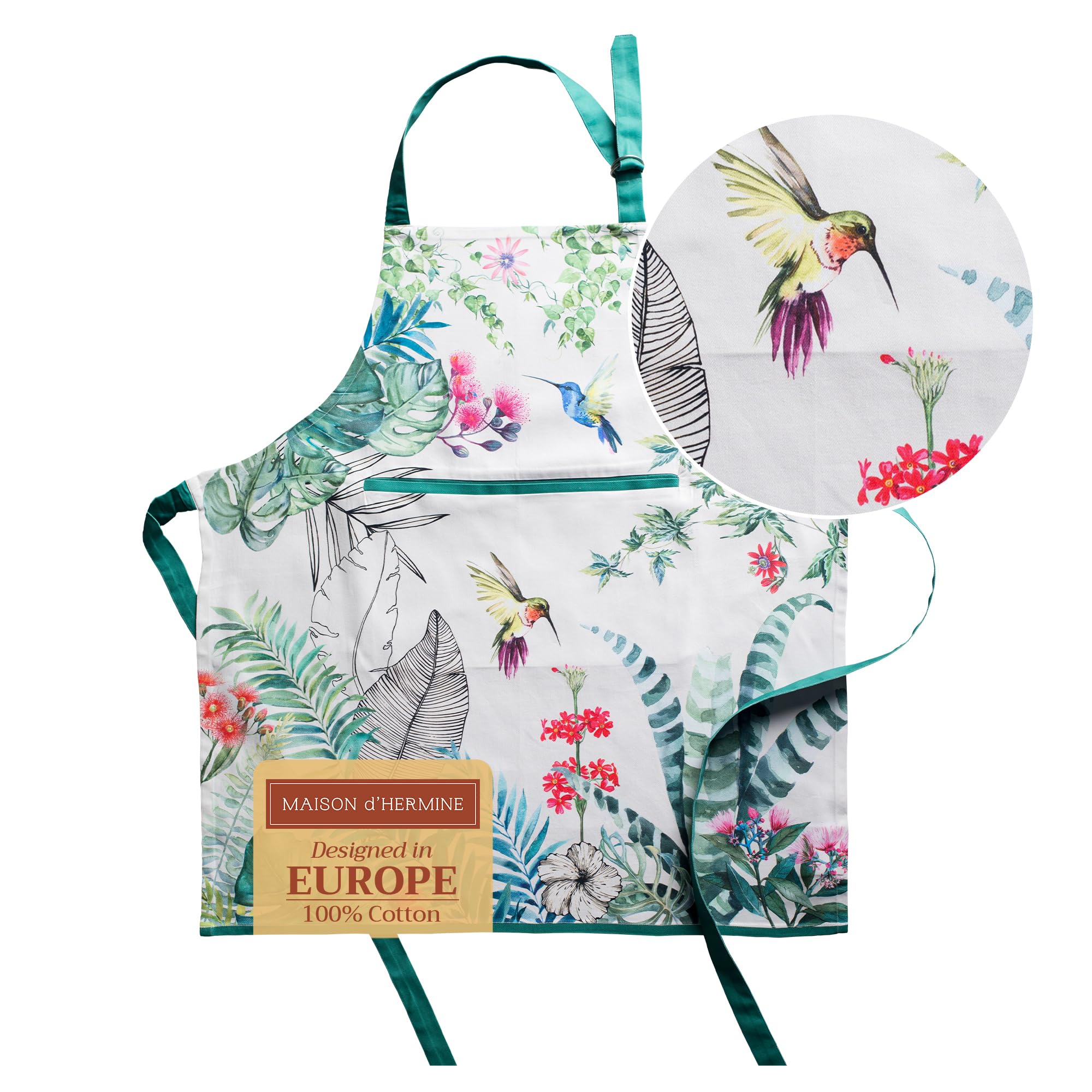 Maison d' Hermine 100% Cotton 1-Piece Kitchen Apron for women with Pocket Chef Apron and Mothers Day Gifts — image 1