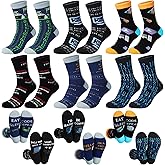 Shihanee 6 Pairs Programming Socks Engineer Coding Electrician Funny Cotton Occupation Crew Socks for Man Tech Lovers Computer Geek Nerd Valentine's Day Holiday Gifts