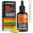 Vitamin D3 10000 IU - USDA Organic Immunity Support Vitamin D Drops for Adults & Kids, Vit D3 Liquid Form Supplement - Strong Teeth, Dental Health, Strong Bones & Brain Function Support*, Made in USA