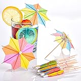 Umbrellas Cocktail Umbrella Drink Picks Octagonal Star-Shaped Paper Parasol Cupcake Toppers Handmade Cocktail Parasol Sticks 