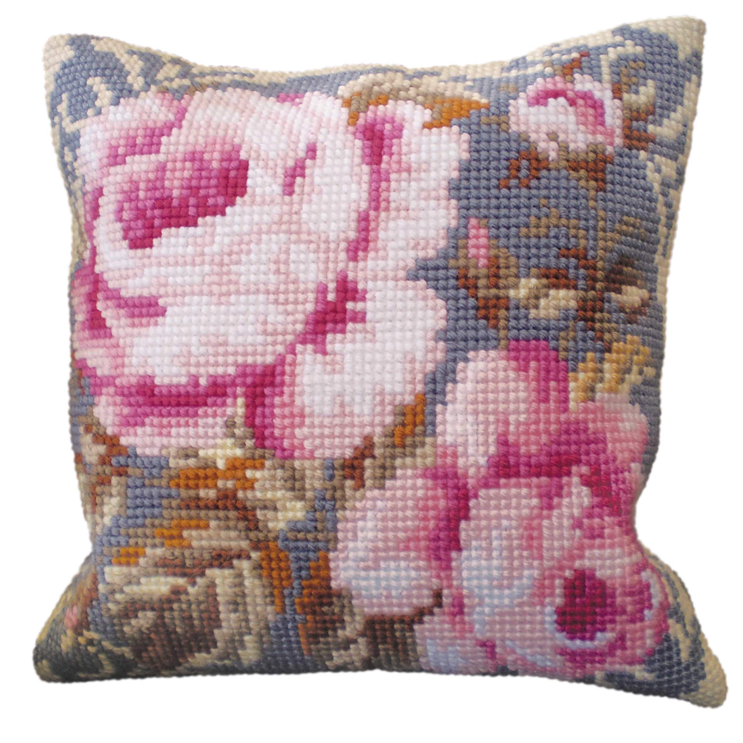 Collection d'Art Cross Stitch Cushion: Ancient Rose