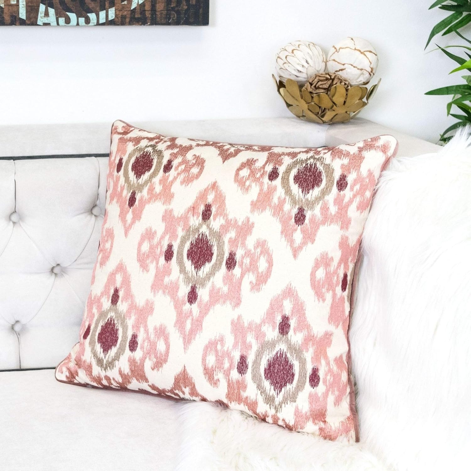 Woven Cotton 20" Square Decorative Throw