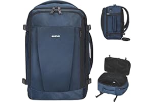 ECOHUB Travel Backpack 18x14x8 Spirit Airlines Personal Item Bag Carry On Backpack 13 Pockets Large Work Casual Daypack for men Airline Approved Waterproof Gym Backpack with Charging Port, Blue