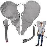 Nicky Bigs Novelties Elephant Ears, Elephant Hat, Ears And Nose, Elephant’s Costume Adult, Animal Costume For Adults